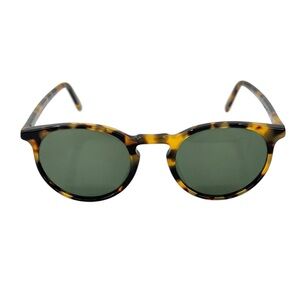 Morgenthal Frederics NY Made in Japan Brown Tokyo Tortoise Round Sunglasses